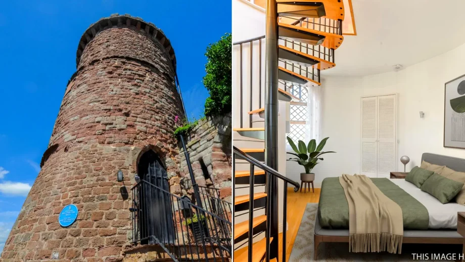 A one-bed home inside a historic folly tower with spiral staircases and a rooftop terrace is up for sale for £300,000. The Grade II-listed Gazebo Tower was built in.