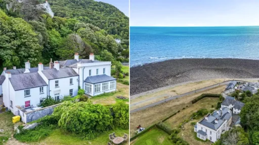 A sprawling 19-bed seaside manor with spectacular coastal views has hit the market for just £250,000 - but its new owner will have to tread unsafe areas if they want to.