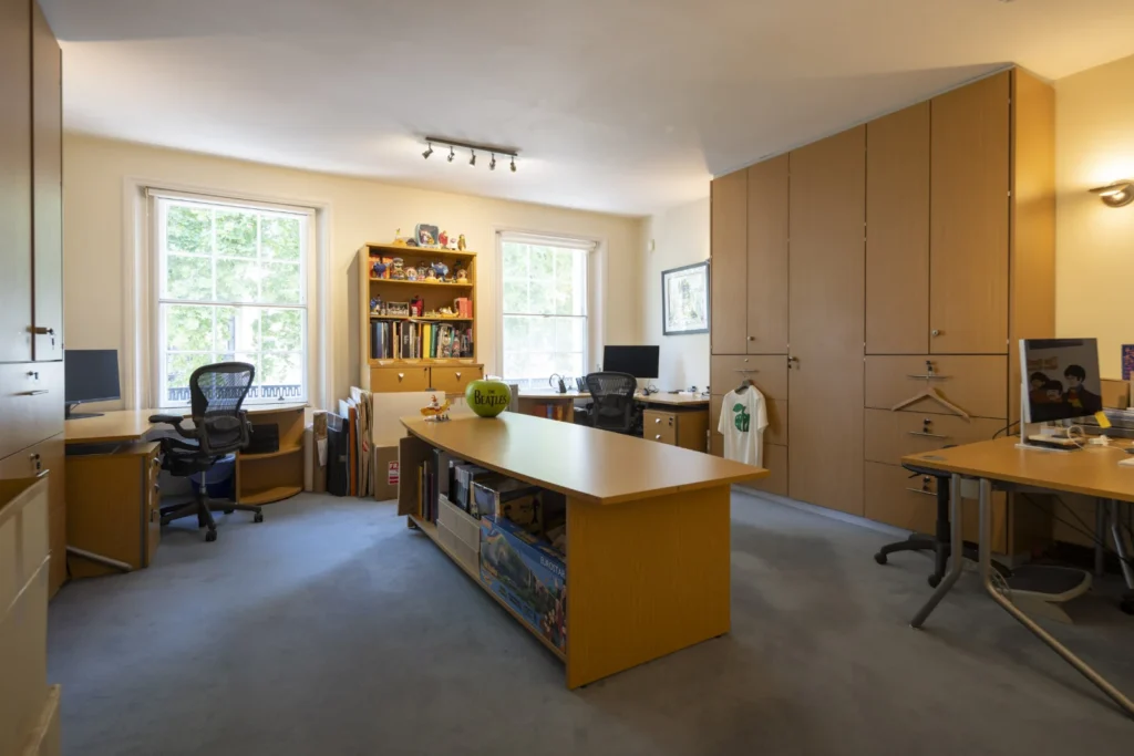 Beatles fans can own a piece of the Fab Four’s business empire if they have £9.5million to spare. The long-standing global headquarters of Apple Corps, the multimedia.