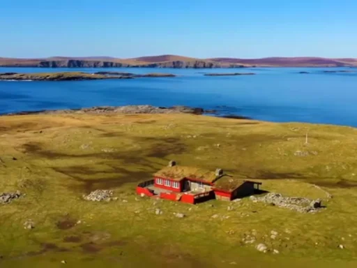 Remote Scottish island Hildasay with pier and bothy sells for £350,000. Historic Shetland island spans 267 acres with fishing and quarrying heritage.